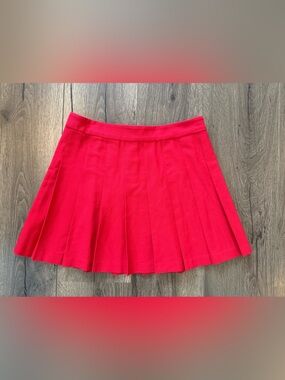 Aritzia Sunday Best Red Pleated Mini Skirt Size 4 Preppy Tennis Coquette